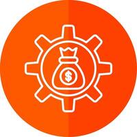 Asset Management Line Red Circle Icon vector