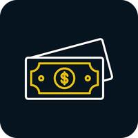 Dollar Line Red Circle Icon vector