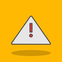 Alert Sign Filled Shadow Icon vector