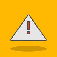 Alert Sign Filled Shadow Icon vector