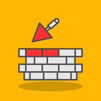 Brick Wall Filled Shadow Icon vector