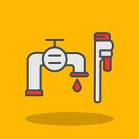 Plumbing installation Filled Shadow Icon vector