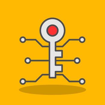 Server Encryption Filled Shadow Icon vector