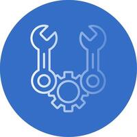 Spanner Flat Bubble Icon vector