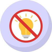 No Lights Flat Bubble Icon vector