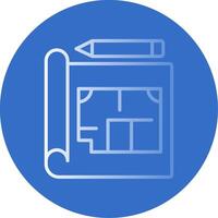 Blueprint Flat Bubble Icon vector