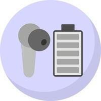 Earbud Flat Bubble Icon vector