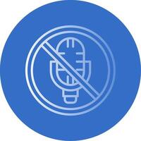 No Microphone Flat Bubble Icon vector