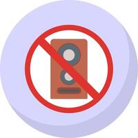 No speaker Flat Bubble Icon vector