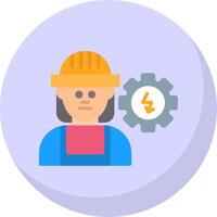 Electrical Engineer Flat Bubble Icon vector