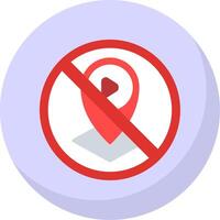 Prohibited Sign Flat Bubble Icon vector