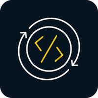 Development Line Red Circle Icon vector