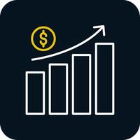 Money Growth Line Red Circle Icon vector