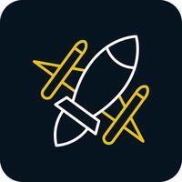 Rocket Ship Line Red Circle Icon vector