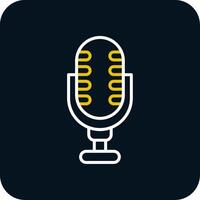 Microphone Line Red Circle Icon vector