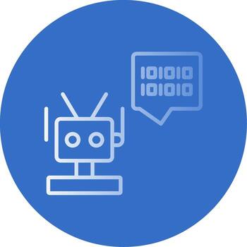 robot plano burbuja icono vector