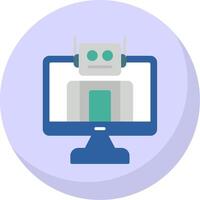 Bot Flat Bubble Icon vector