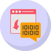 Binary Code Flat Bubble Icon vector