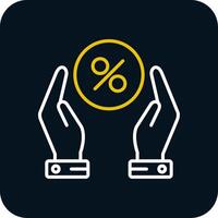 Hand Take And Percent Line Red Circle Icon vector