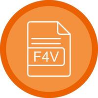 F4V File Format Line Multi Circle Icon vector