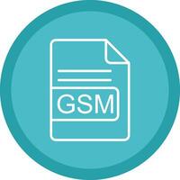 gsm archivo formato línea multi circulo icono vector