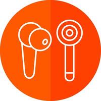 Earbud Line Red Circle Icon vector