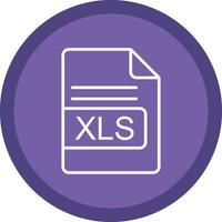 xls archivo formato línea multi circulo icono vector