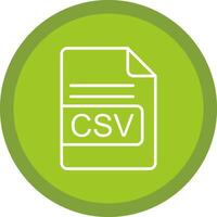 csv archivo formato línea multi circulo icono vector