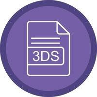 3ds archivo formato línea multi circulo icono vector