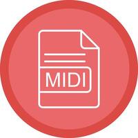 midi archivo formato línea multi circulo icono vector