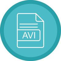 avi archivo formato línea multi circulo icono vector