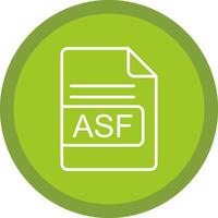 asf archivo formato línea multi circulo icono vector