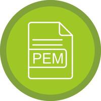 PEM File Format Line Multi Circle Icon vector