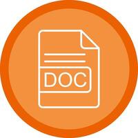 Doc archivo formato línea multi circulo icono vector