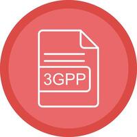 3GPP File Format Line Multi Circle Icon vector