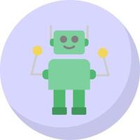 Robot Flat Bubble Icon vector