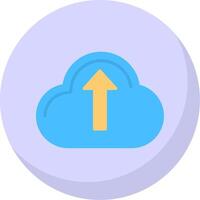 nube subiendo plano burbuja icono vector