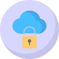 Cloud Lock Flat Bubble Icon vector