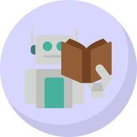 Robot Flat Bubble Icon vector