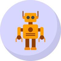 Robot Flat Bubble Icon vector