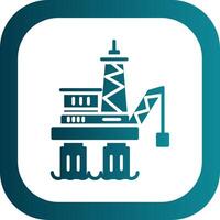 Offshore Platform Glyph Gradient Corner Icon vector