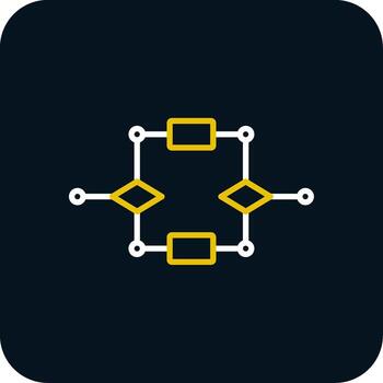 Algorithm Line Red Circle Icon vector