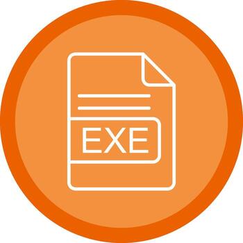 EXE File Format Line Multi Circle Icon vector