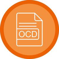 ocd archivo formato línea multi circulo icono vector