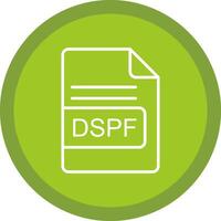 dspf archivo formato línea multi circulo icono vector