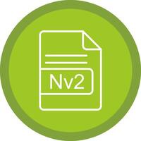 Nv2 File Format Line Multi Circle Icon vector