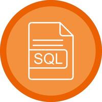 sql archivo formato línea multi circulo icono vector