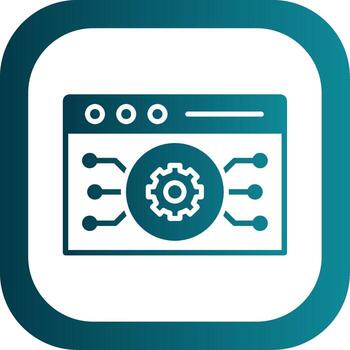 Website Algorithm Glyph Gradient Corner Icon vector