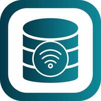 Wireless Database Glyph Gradient Corner Icon vector