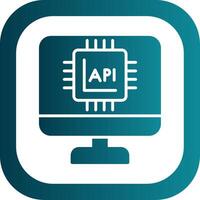 Api Interface Glyph Gradient Corner Icon vector